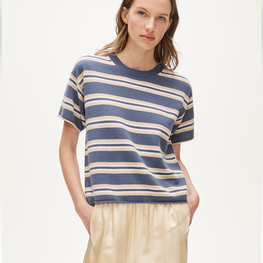 J Crew cashmere relaxed t-shirt in stripe